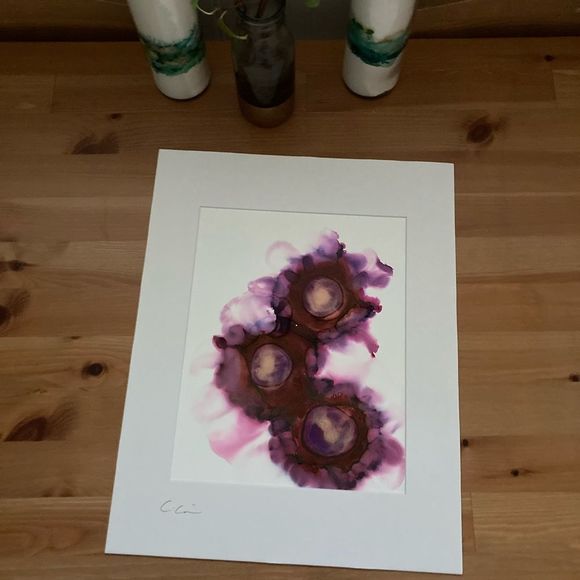 New Original Signed Artwork Alcohol Ink on Paper - Picture 1 of 6